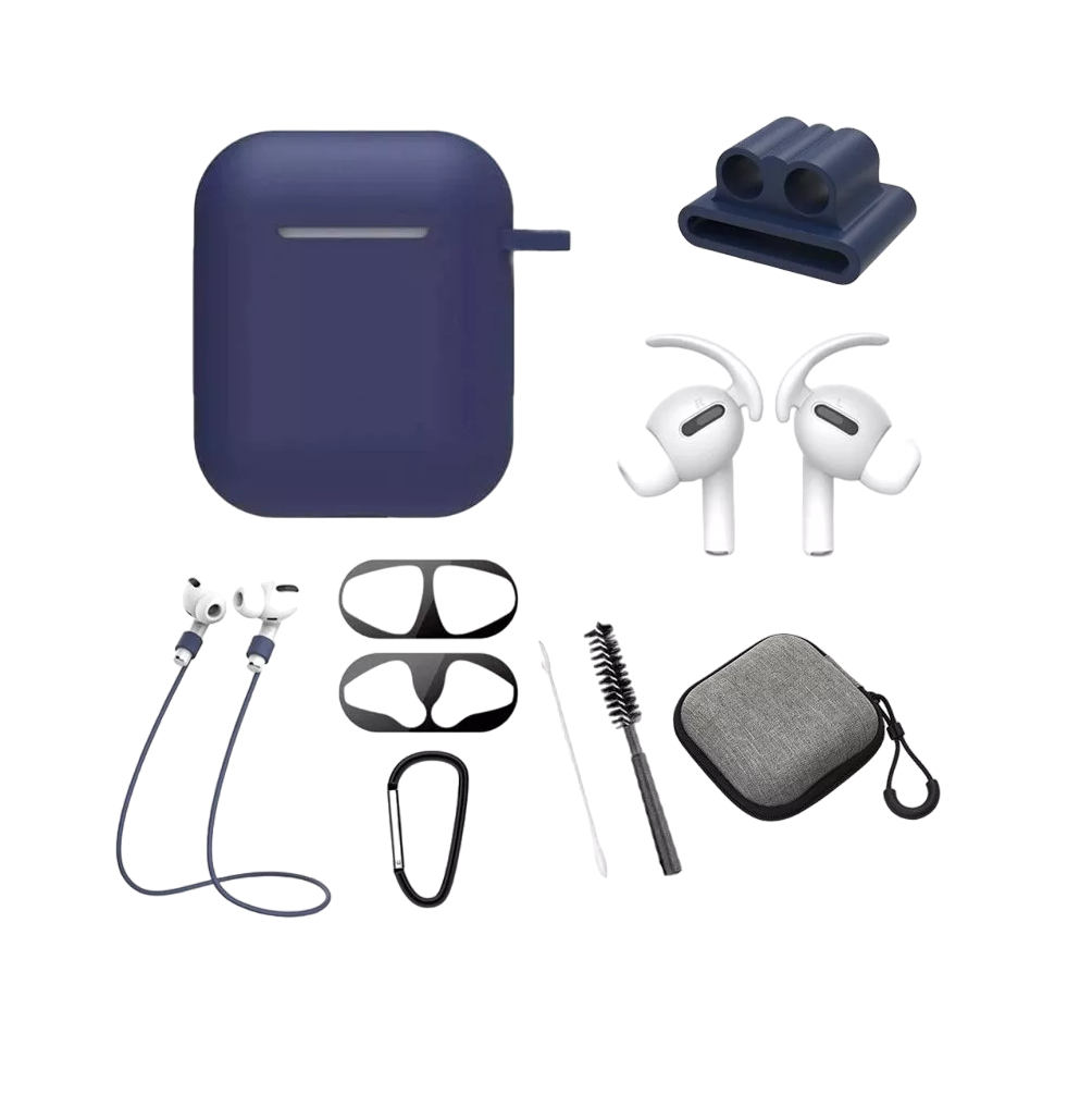 Foto 2 pulgar | Kit De Accesorios 8 En 1 Para Airpods1/2  Pro2 Fundas, Case Azul