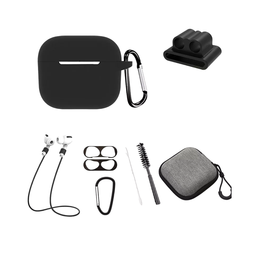 Foto 2 pulgar | Kit De Accesorios 8 En 1 Para Airpods Pro2 Fundas, Case Negro