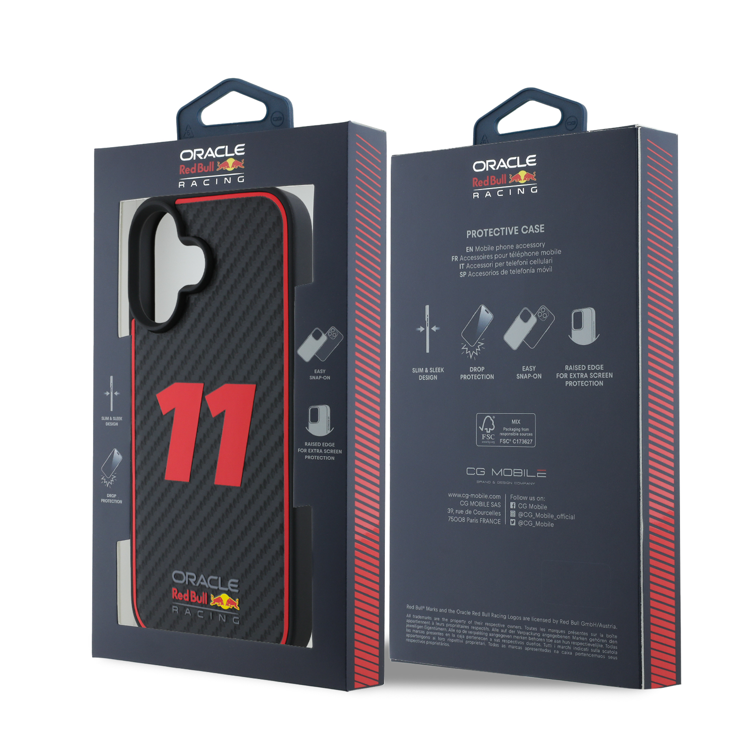 Foto 9 pulgar | Funda Red Bull Tipo Carbono Para Iphone 16 - Negro