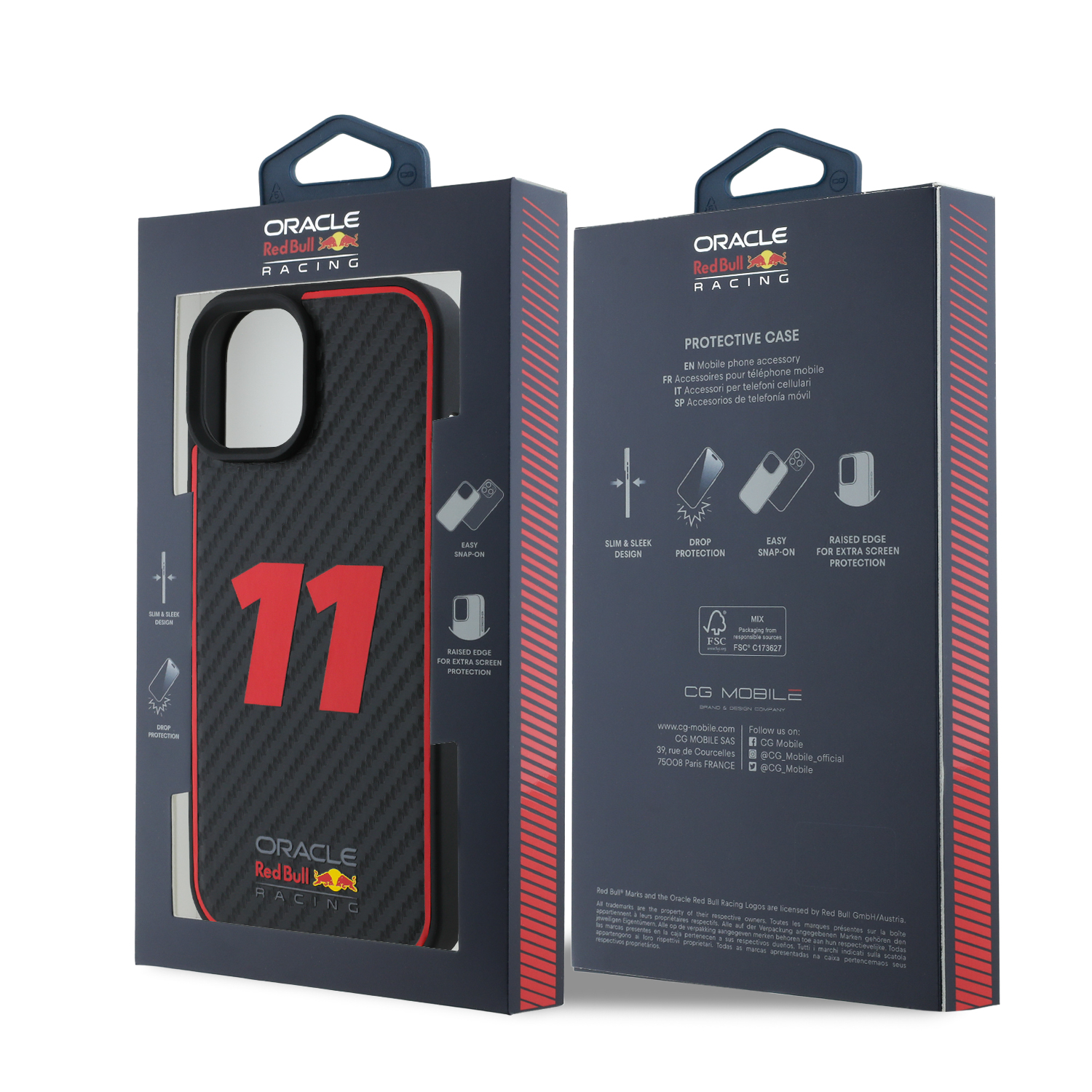 Foto 8 | Funda Red Bull Fibra De Carbono Para Iphone 15 - Negro
