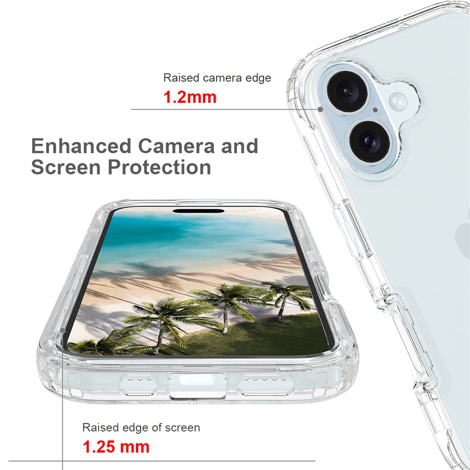 Foto 4 pulgar | Funda Protectora Transparente a Prueba de Golpes para iPhone 16 - Venta Internacional