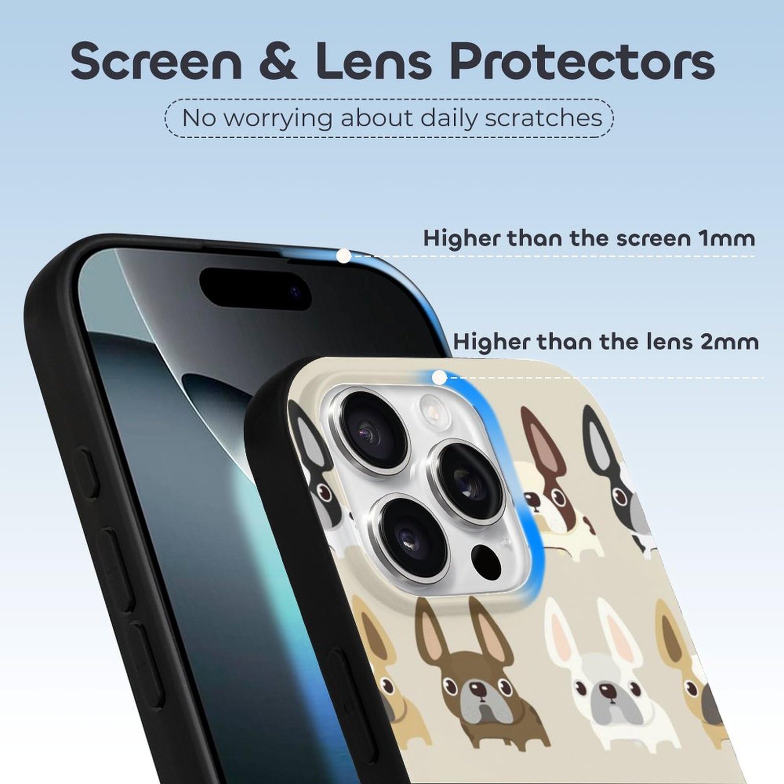 Foto 4 pulgar | Funda Para Teléfono Móvil French Bulldog Slim Compatible Con Iphone 16 Pro - Venta Internacional.