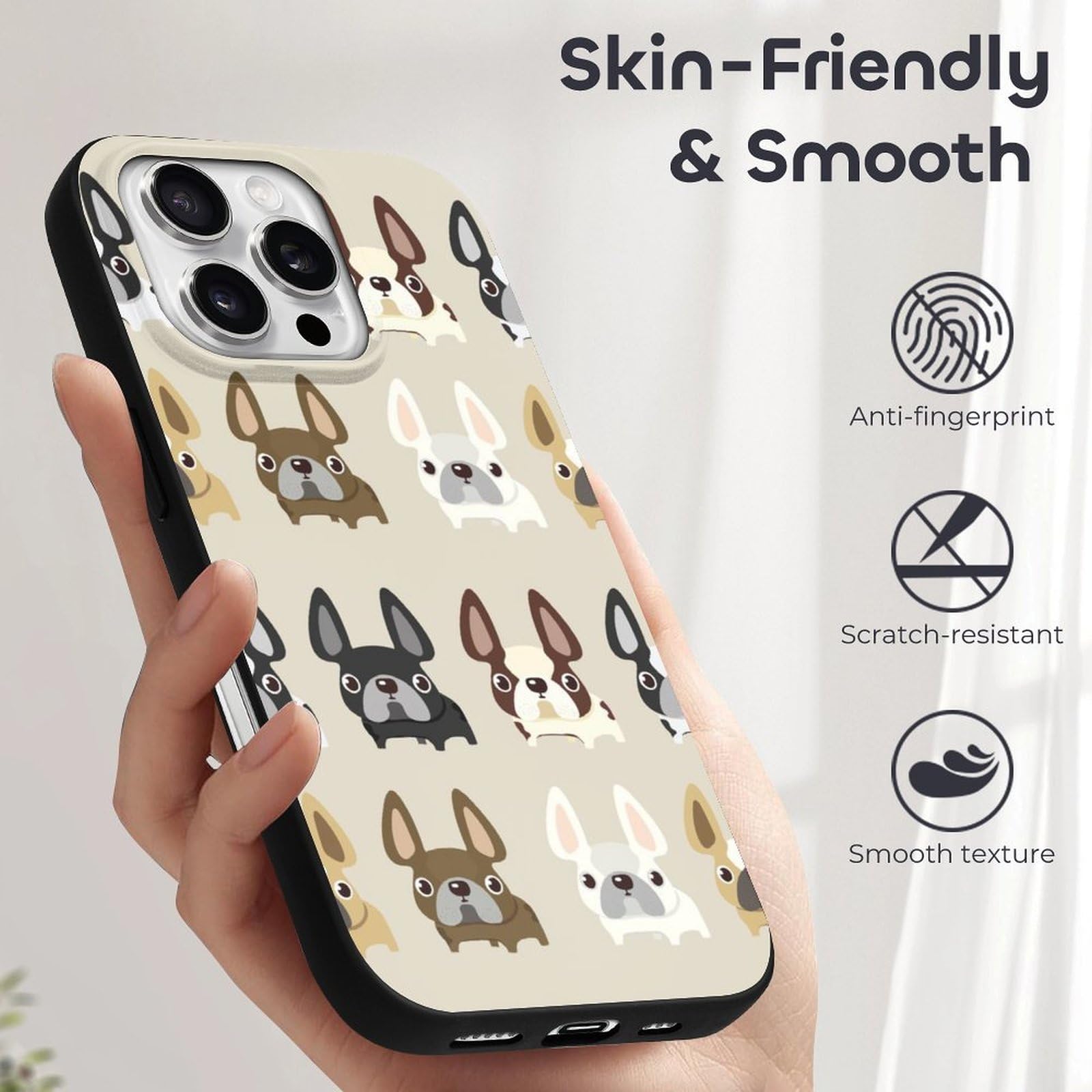 Foto 7 pulgar | Funda Para Teléfono Móvil French Bulldog Slim Compatible Con Iphone 16 Pro - Venta Internacional.