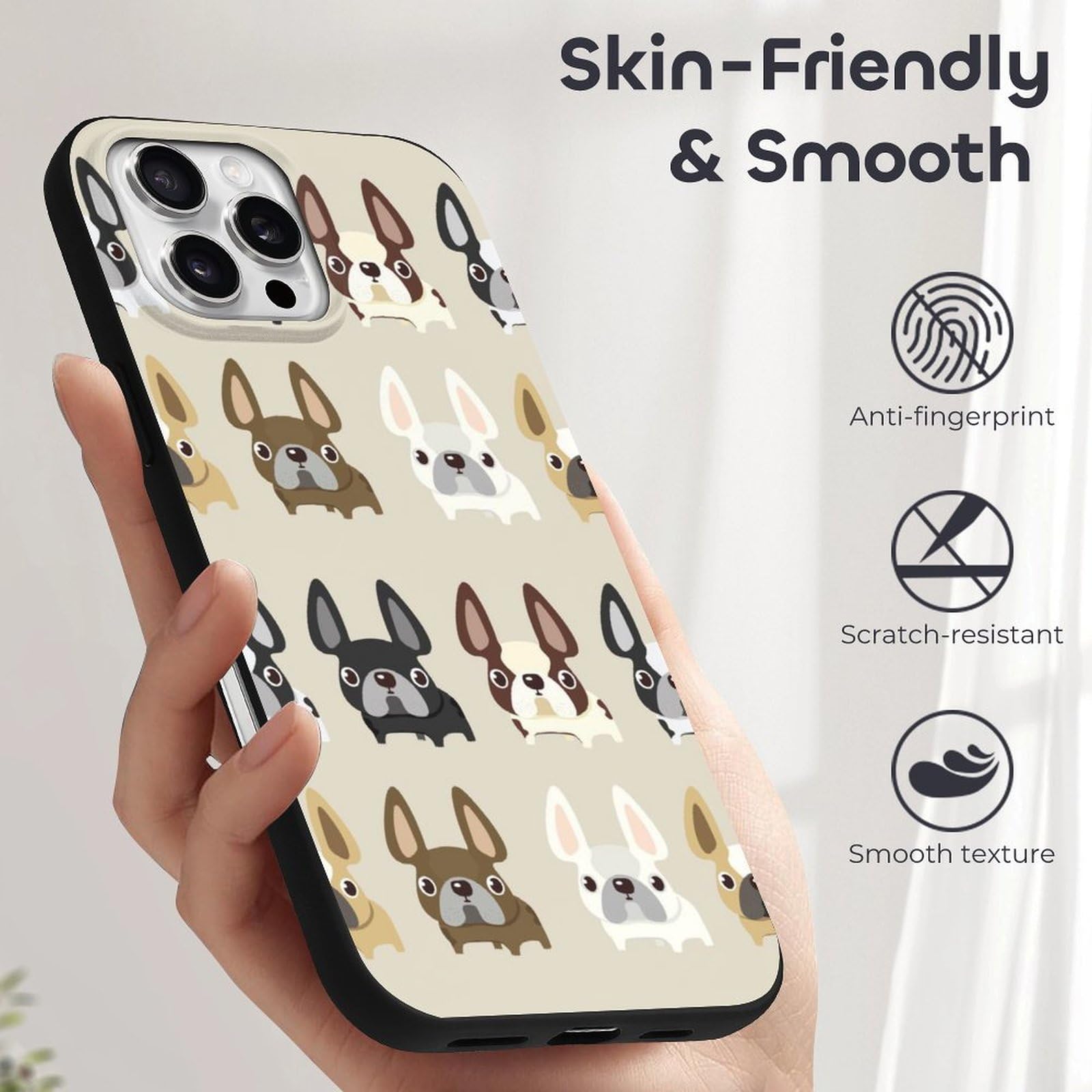 Foto 7 pulgar | Funda Para Teléfono French Bulldog Compatible Con Iphone 16 Pro Max - Venta Internacional.