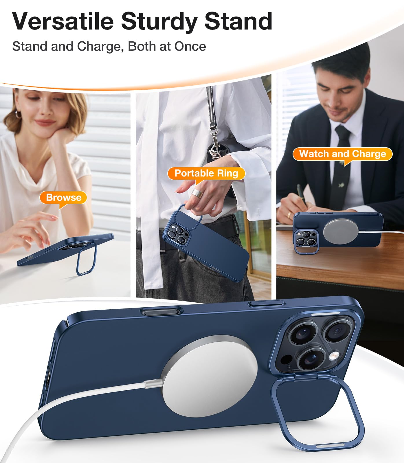 Foto 5 | Funda De Teléfono Torras Magnetic Slim Fit Con Soporte Para Iphone 16 Pro Max - Venta Internacional.