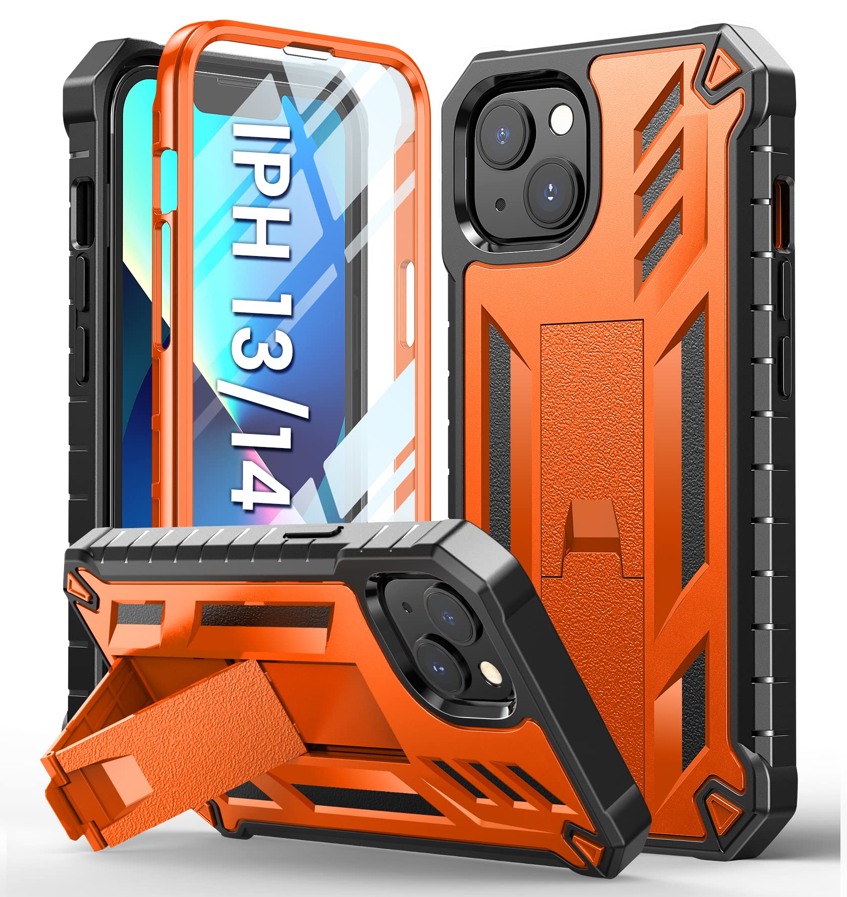 Foto 1 | Funda De Teléfono Soios Para Iphone 13/14 De 6.1 Pulgadas Con Soporte Naranja - Venta Internacional.