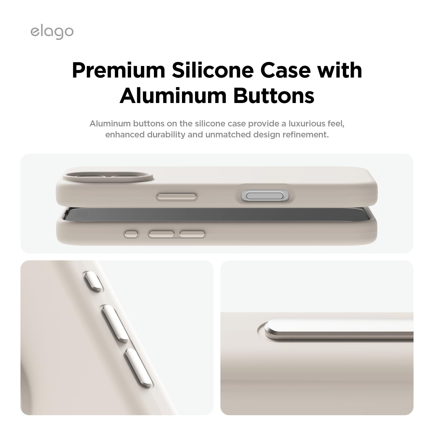 Foto 4 pulgar | Funda Elago De Silicona Magnética Para Iphone 16 Plus De 6.7 Pulgadas, Color Piedra - Venta Internacional.