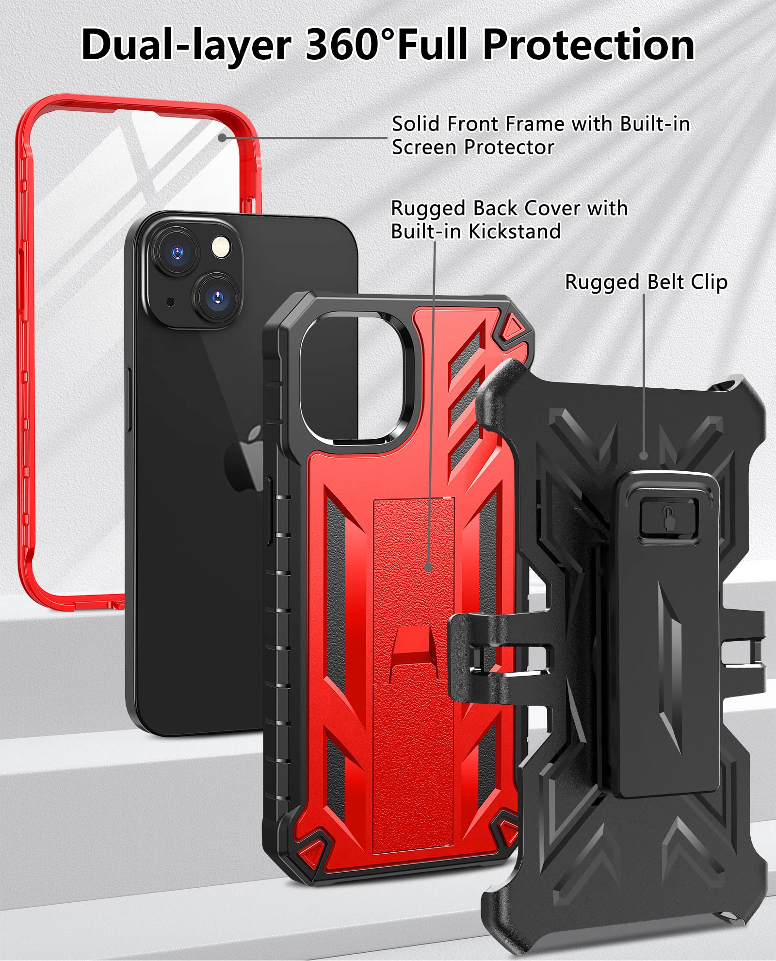 Foto 3 pulgar | Funda De Teléfono Soios Para Iphone 13-14 De 6.1 Pulgadas Con Soporte Incorporado - Venta Internacional.