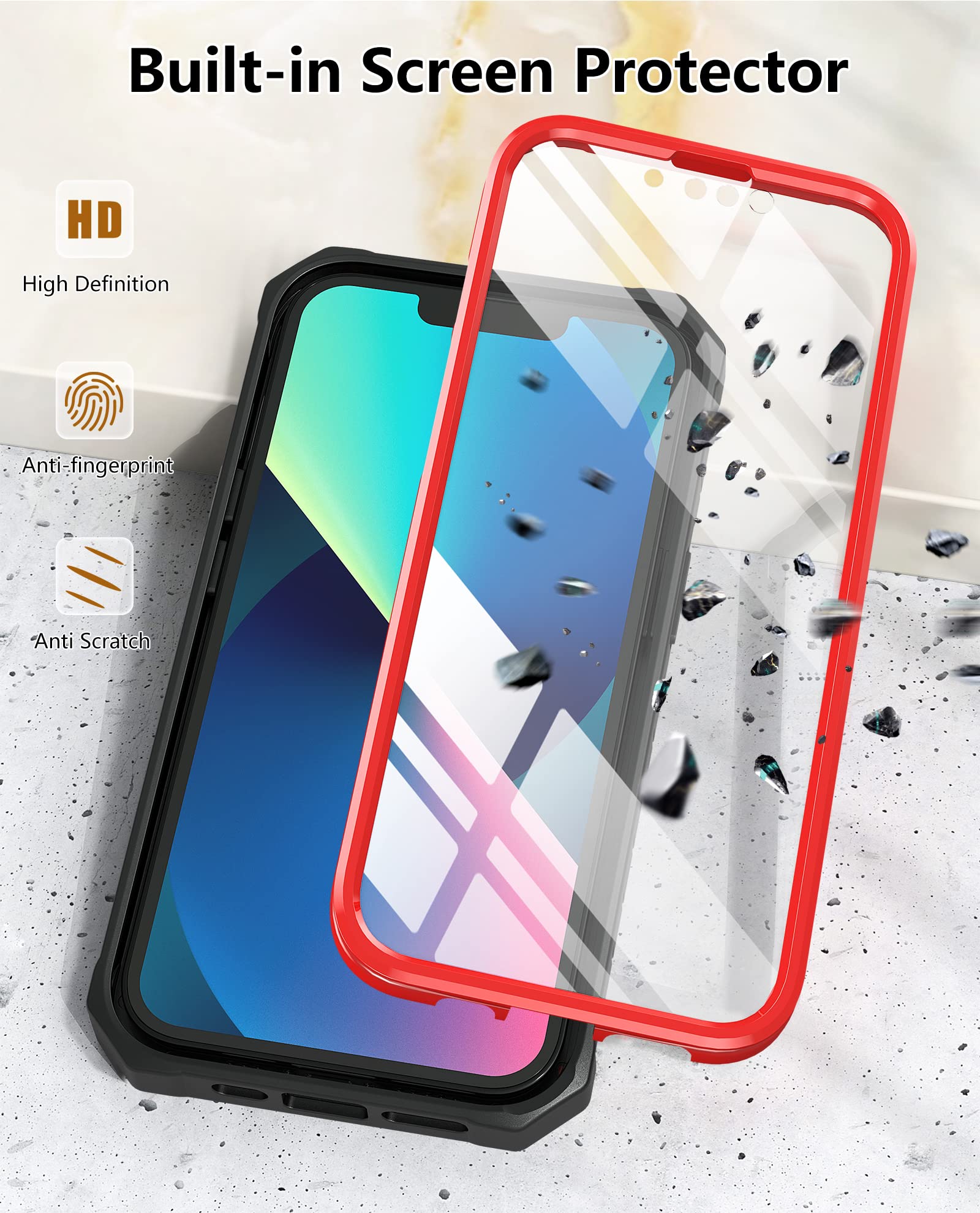 Foto 4 pulgar | Funda De Teléfono Soios Para Iphone 13-14 De 6.1 Pulgadas Con Soporte Incorporado - Venta Internacional.