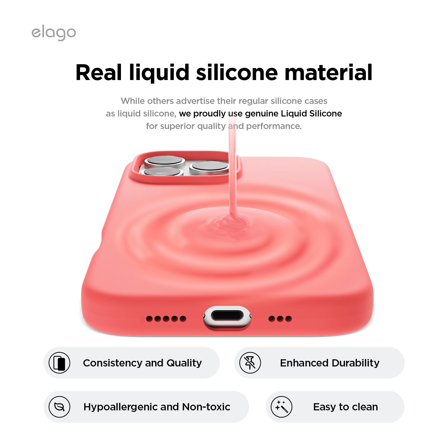 Foto 6 pulgar | Funda Elago De Silicona Magnética Para Iphone 16 Pro De 6,3 Pulgadas, Color Rosa - Venta Internacional.