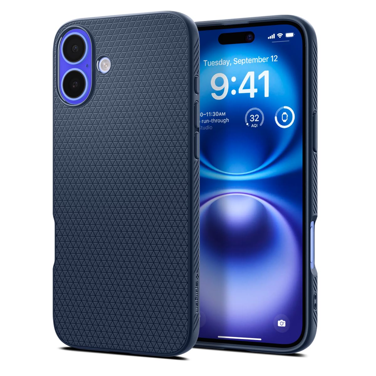 Funda Spigen Liquid Air Para Iphone 16 Plus, Color Azul Marino - Venta Internacional.