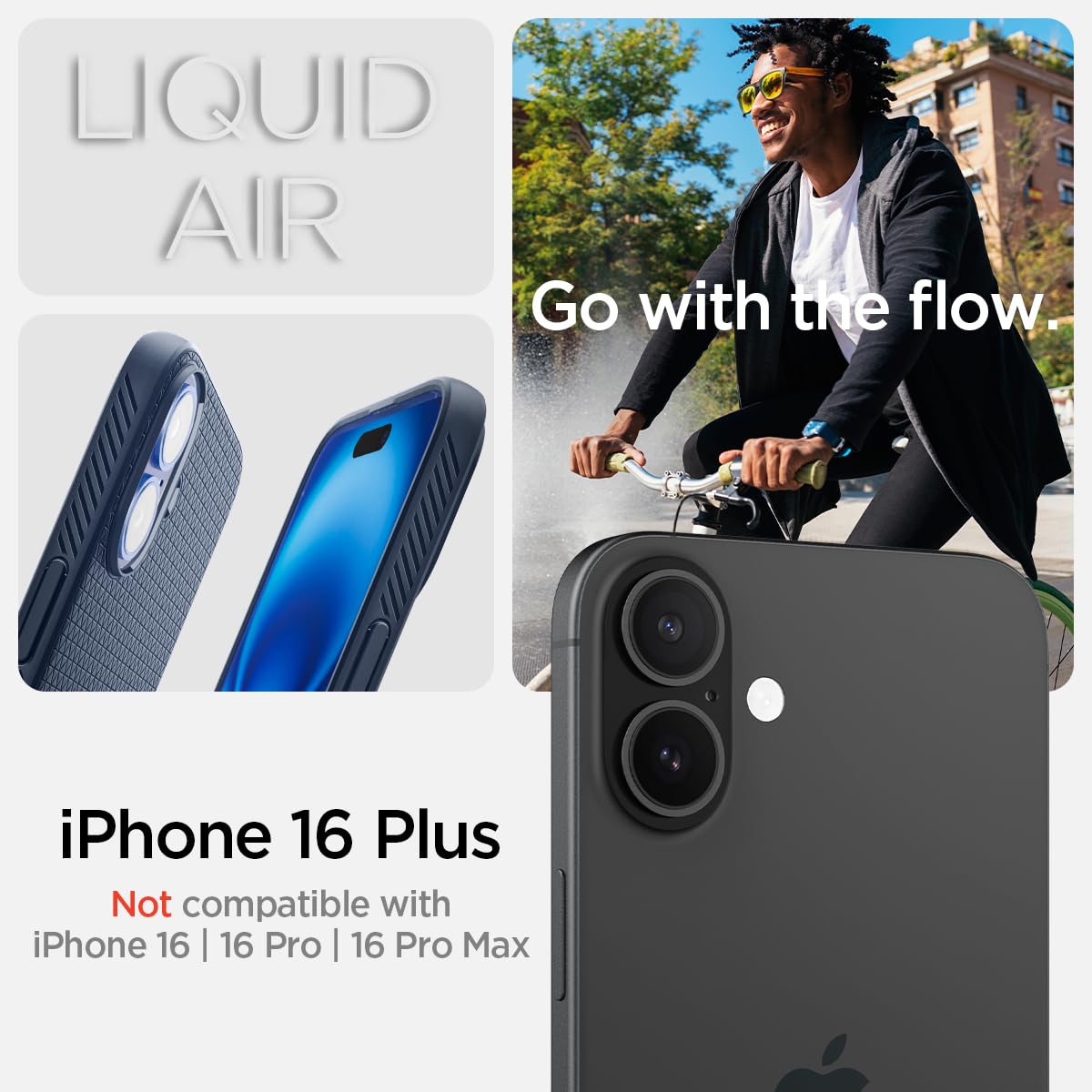 Foto 3 pulgar | Funda Spigen Liquid Air Para Iphone 16 Plus, Color Azul Marino - Venta Internacional.
