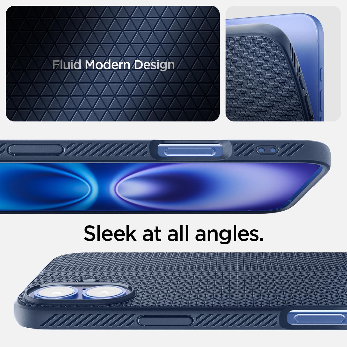 Foto 4 pulgar | Funda Spigen Liquid Air Para Iphone 16 Plus, Color Azul Marino - Venta Internacional.