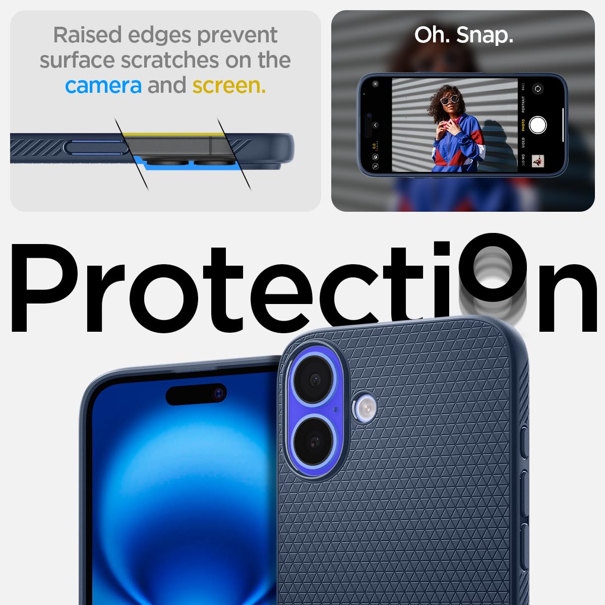 Foto 6 pulgar | Funda Spigen Liquid Air Para Iphone 16 Plus, Color Azul Marino - Venta Internacional.