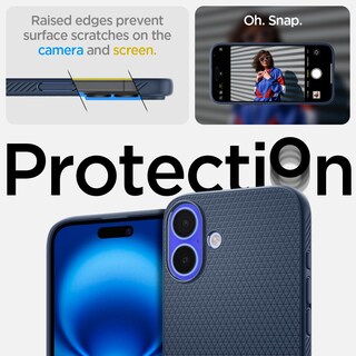 Foto 5 | Funda Spigen Liquid Air Para Iphone 16 Plus, Color Azul Marino - Venta Internacional.
