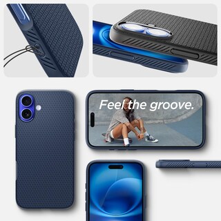 Foto 7 | Funda Spigen Liquid Air Para Iphone 16 Plus, Color Azul Marino - Venta Internacional.