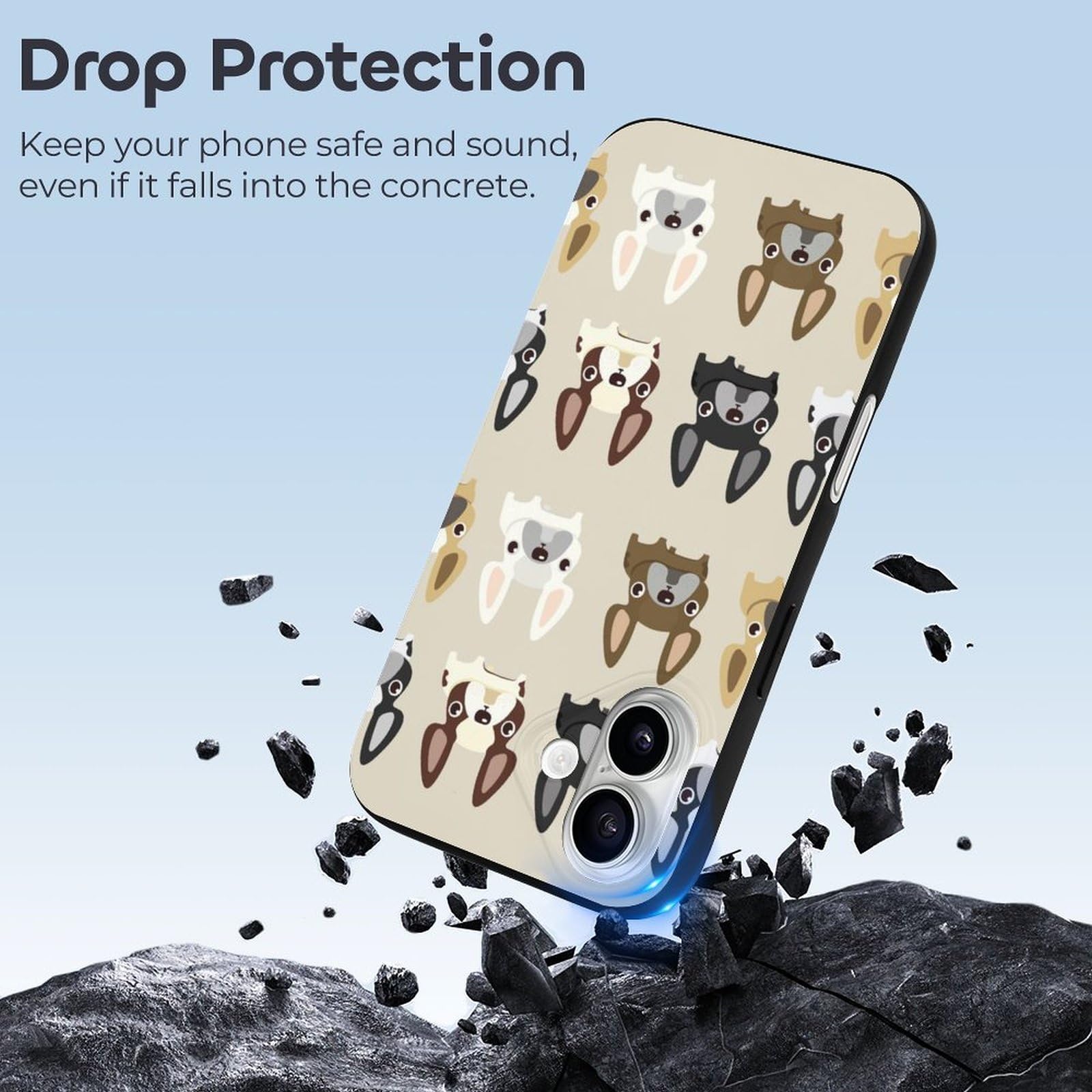 Foto 5 pulgar | Funda De Teléfono French Bulldog Slim Compatible Con Iphone 16 Tpu - Venta Internacional.