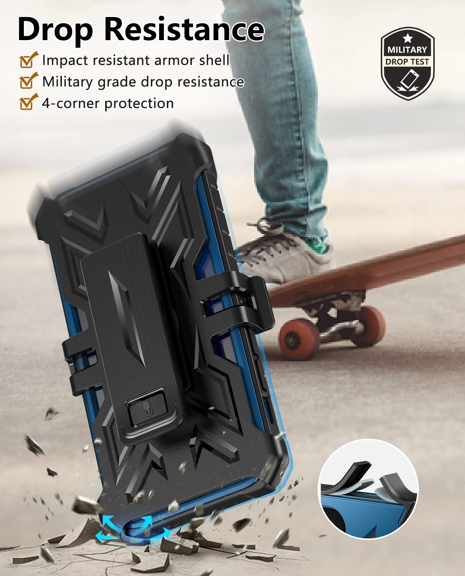 Foto 6 | Funda De Teléfono Soios Para Iphone 13-14 Con Soporte Integrado, Color Azul - Venta Internacional.
