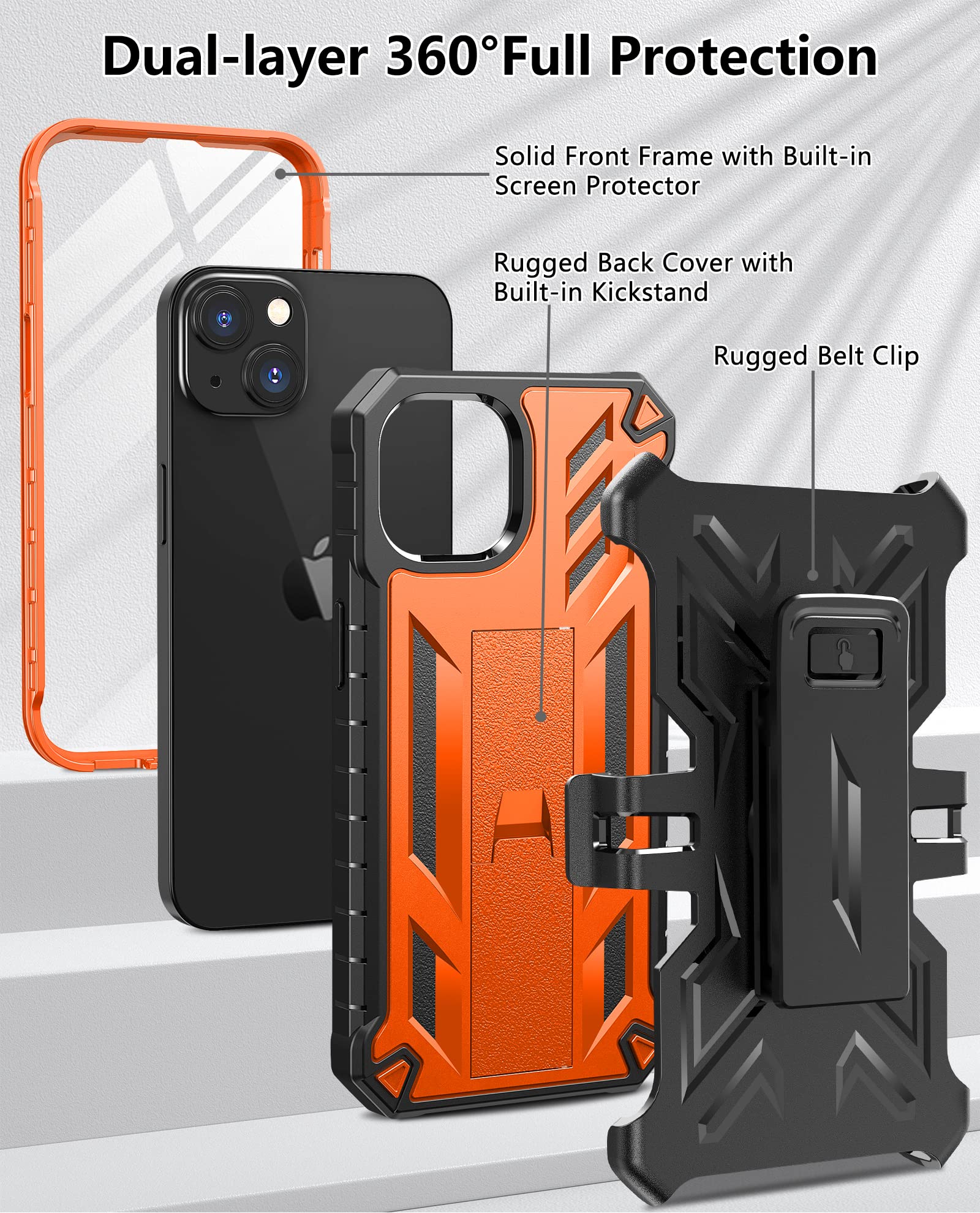 Foto 3 pulgar | Funda De Teléfono Soios Para Iphone 13-14 De 6.1 Pulgadas Con Soporte - Venta Internacional.