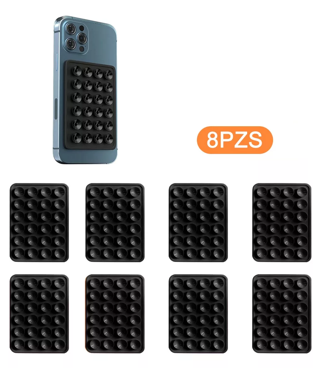 Foto 4 pulgar | Funda Ventosa De Silicona Soporte Telefono Para Celular 8 Pzs Negro