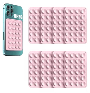 Foto 3 | Funda Ventosa De Silicona Soporte Para Celular 8 Pzs Rosa