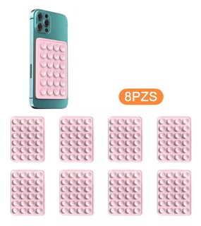 Foto 4 | Funda Ventosa De Silicona Soporte Para Celular 8 Pzs Rosa