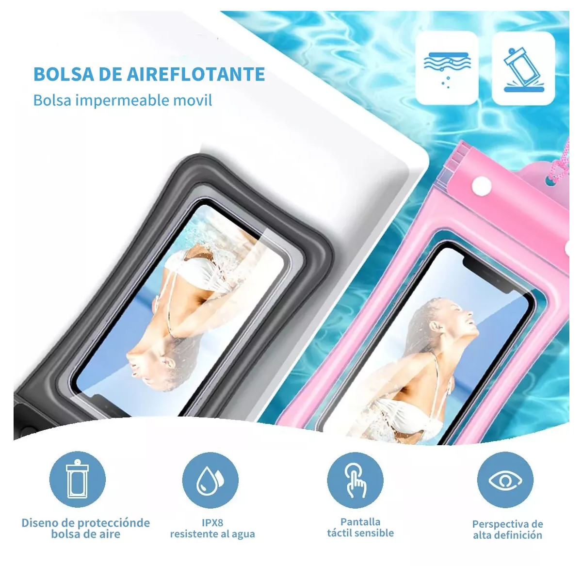 Foto 4 pulgar | Set 3pz Funda, Bolsa Impermeable Y Cangurera Eo Safe Imports Esi-15709 Multicolor