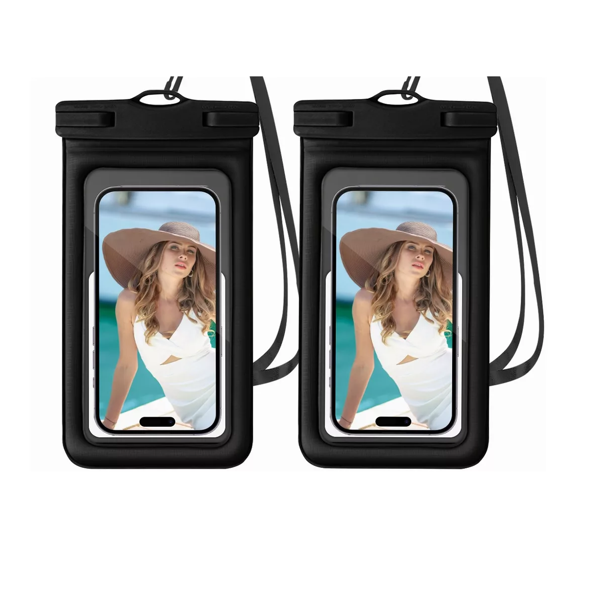 Foto 2 pulgar | 2pz Funda Bolsa Protectora Impermeable Para Teléfono Móvil Eo Safe Imports Esi-15706 Negro