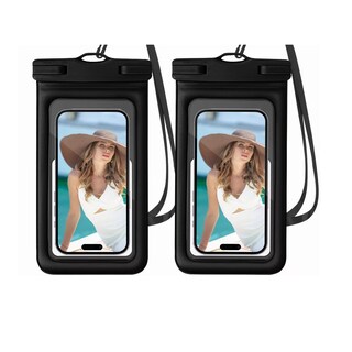 Foto 1 | 2pz Funda Bolsa Protectora Impermeable Para Teléfono Móvil Eo Safe Imports Esi-15706 Negro