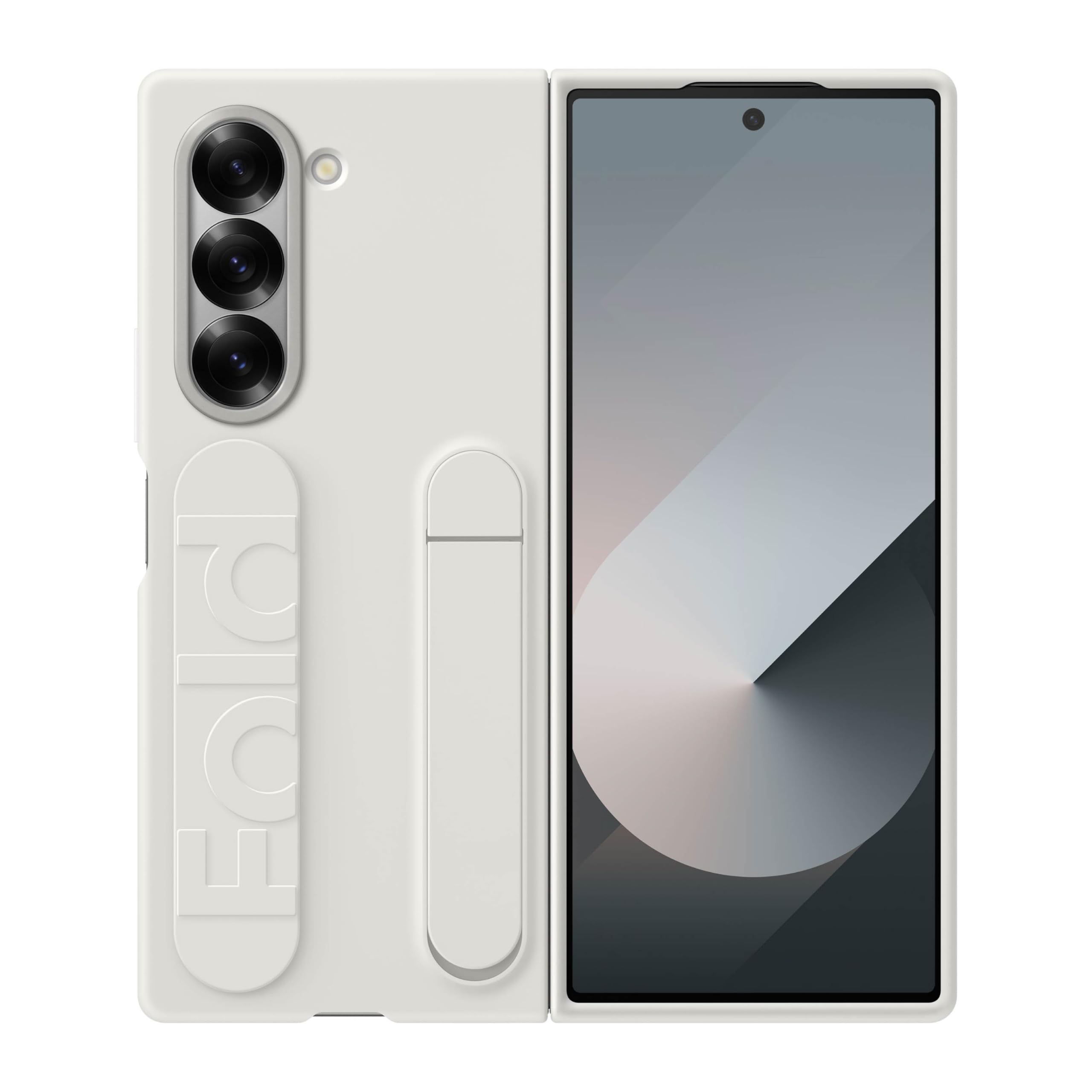 Funda De Silicona Para Samsung Galaxy Z Fold 6 Con Soporte, Color Blanco - Venta Internacional.