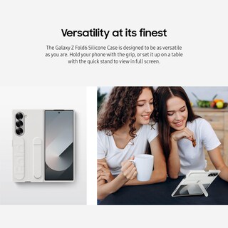 Foto 3 | Funda De Silicona Para Samsung Galaxy Z Fold 6 Con Soporte, Color Blanco - Venta Internacional.