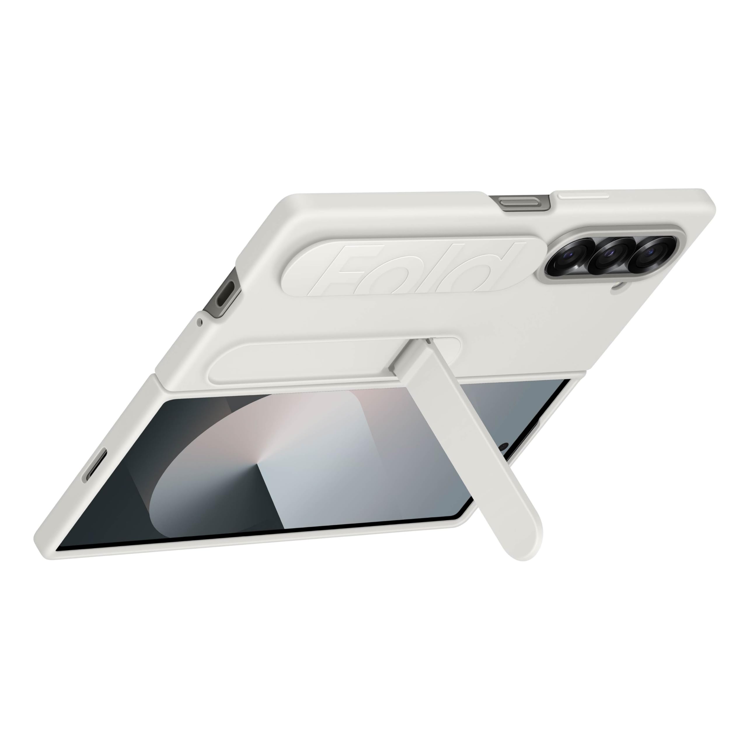 Foto 7 pulgar | Funda De Silicona Para Samsung Galaxy Z Fold 6 Con Soporte, Color Blanco - Venta Internacional.