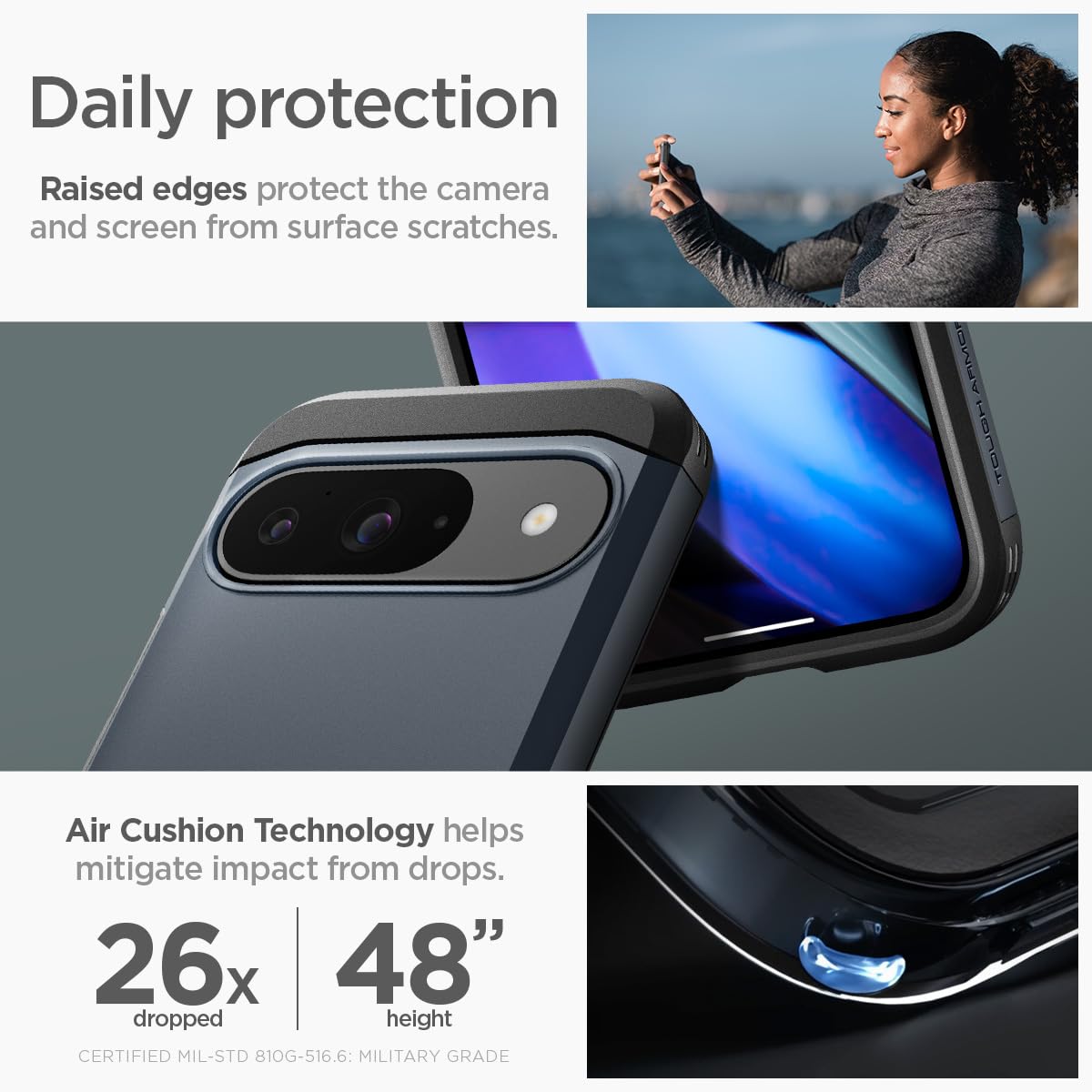 Foto 5 pulgar | Funda De Teléfono Spigen Tough Armor Para Pixel 9/pixel 9 Pro 2024 - Venta Internacional.