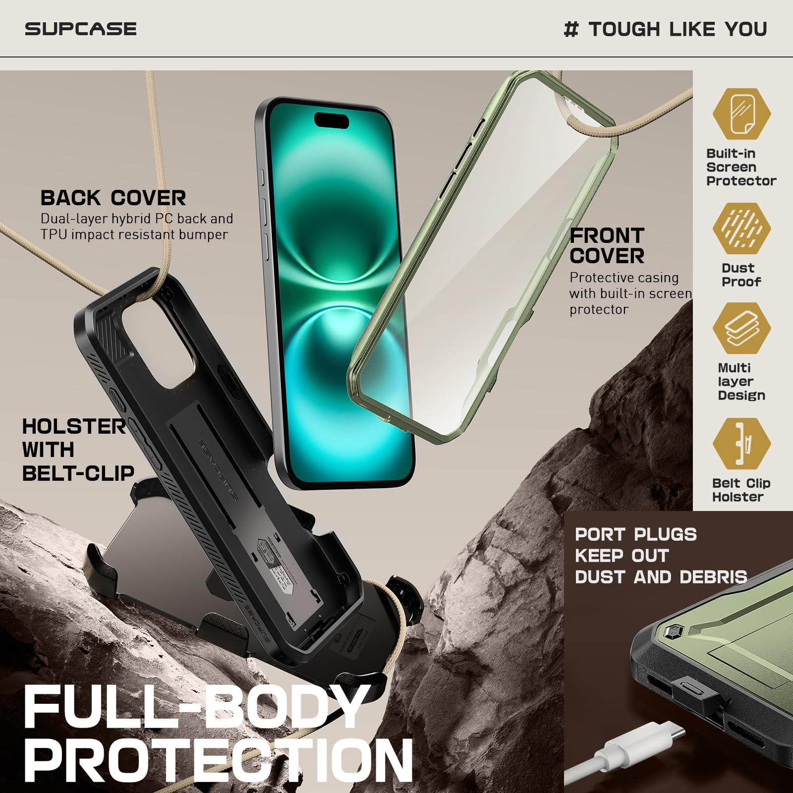 Foto 6 pulgar | Funda Para Teléfono Supcase Unicorn Beetle Pro Para Iphone 16 Pro De 6.3 Pulgadas - Venta Internacional.