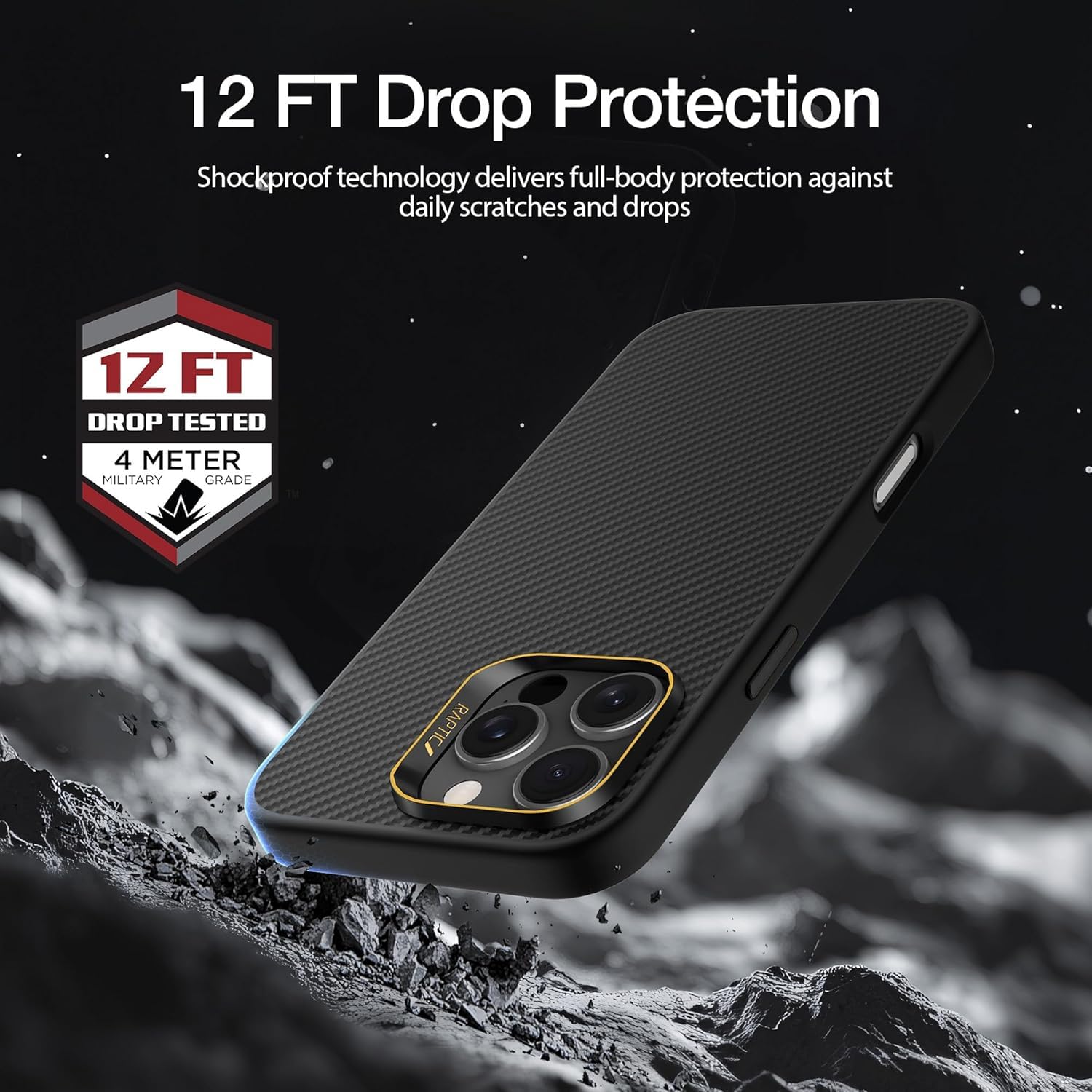 Foto 3 | Funda Magnética Raptic 2024 Para Iphone 16 Pro Max 6.9'' Negra - Venta Internacional.