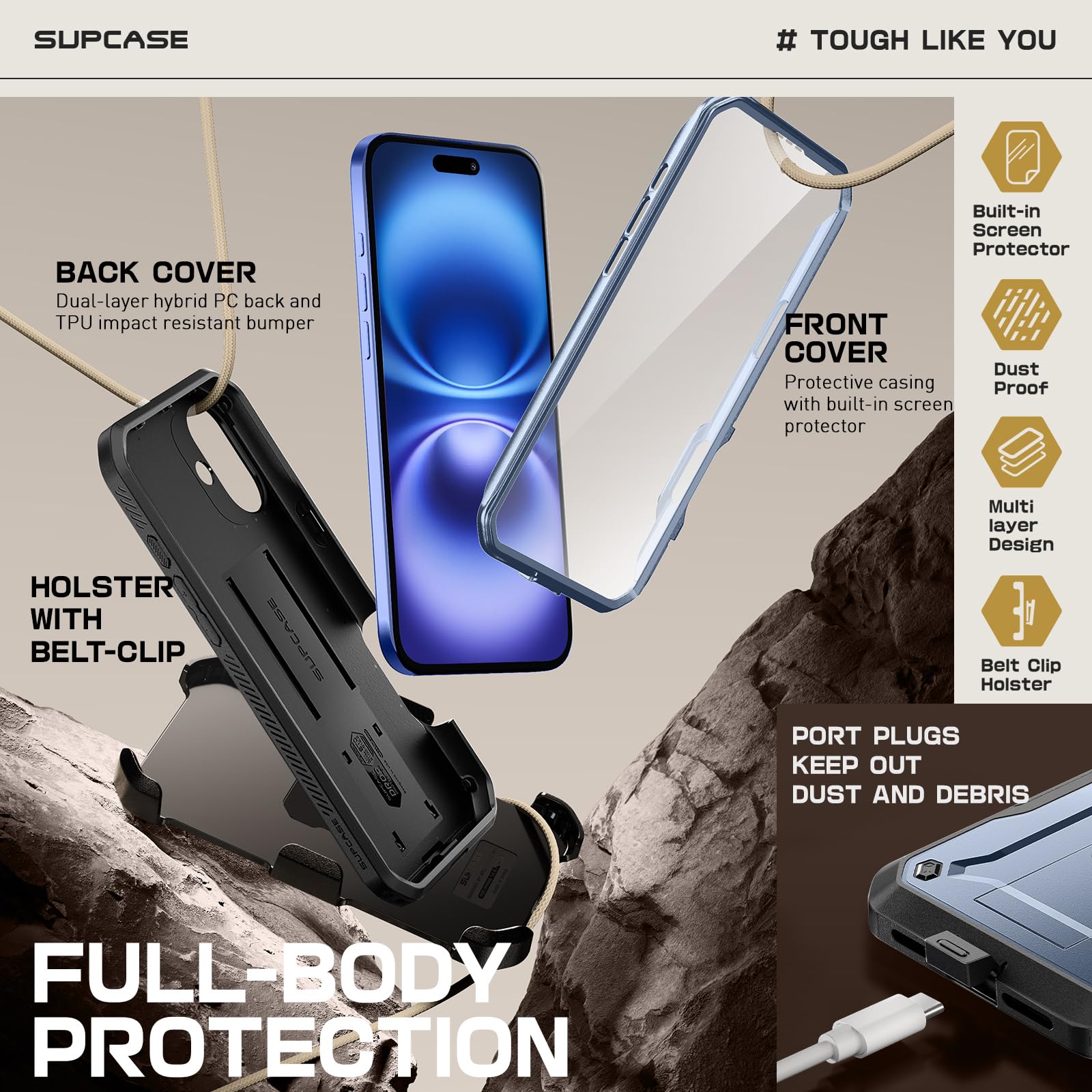 Foto 6 pulgar | Funda De Teléfono Supcase Unicorn Beetle Pro Para Iphone 16 De 6.1 Pulgadas - Venta Internacional.