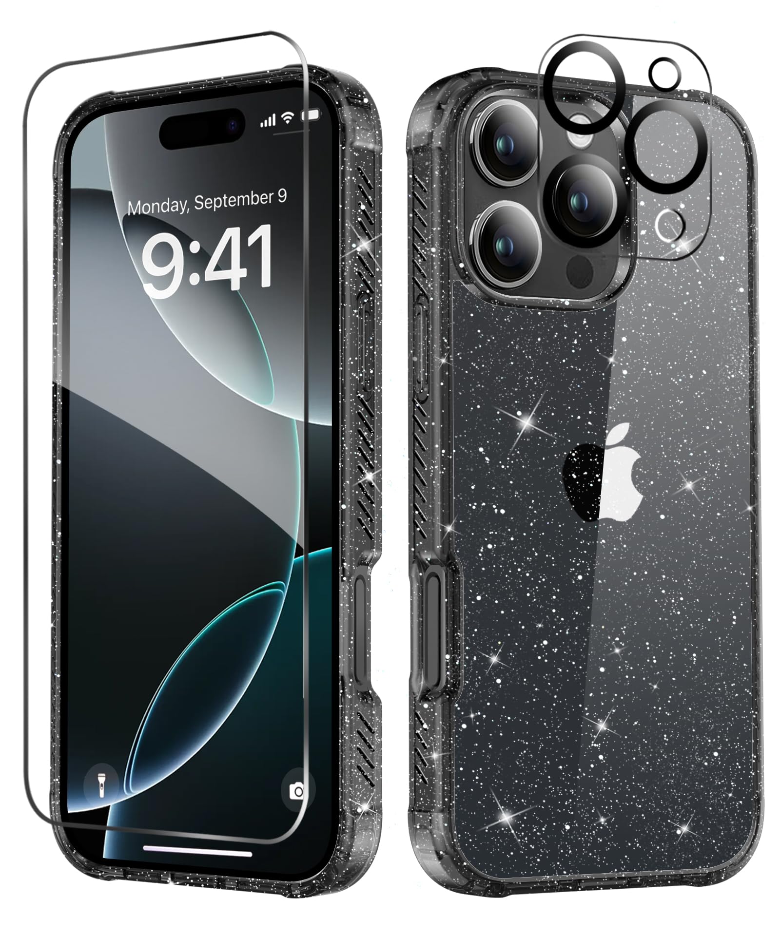 Foto 2 pulgar | Funda De Teléfono Miodik Para Iphone 16 Pro Max Clear Glitter - Venta Internacional.