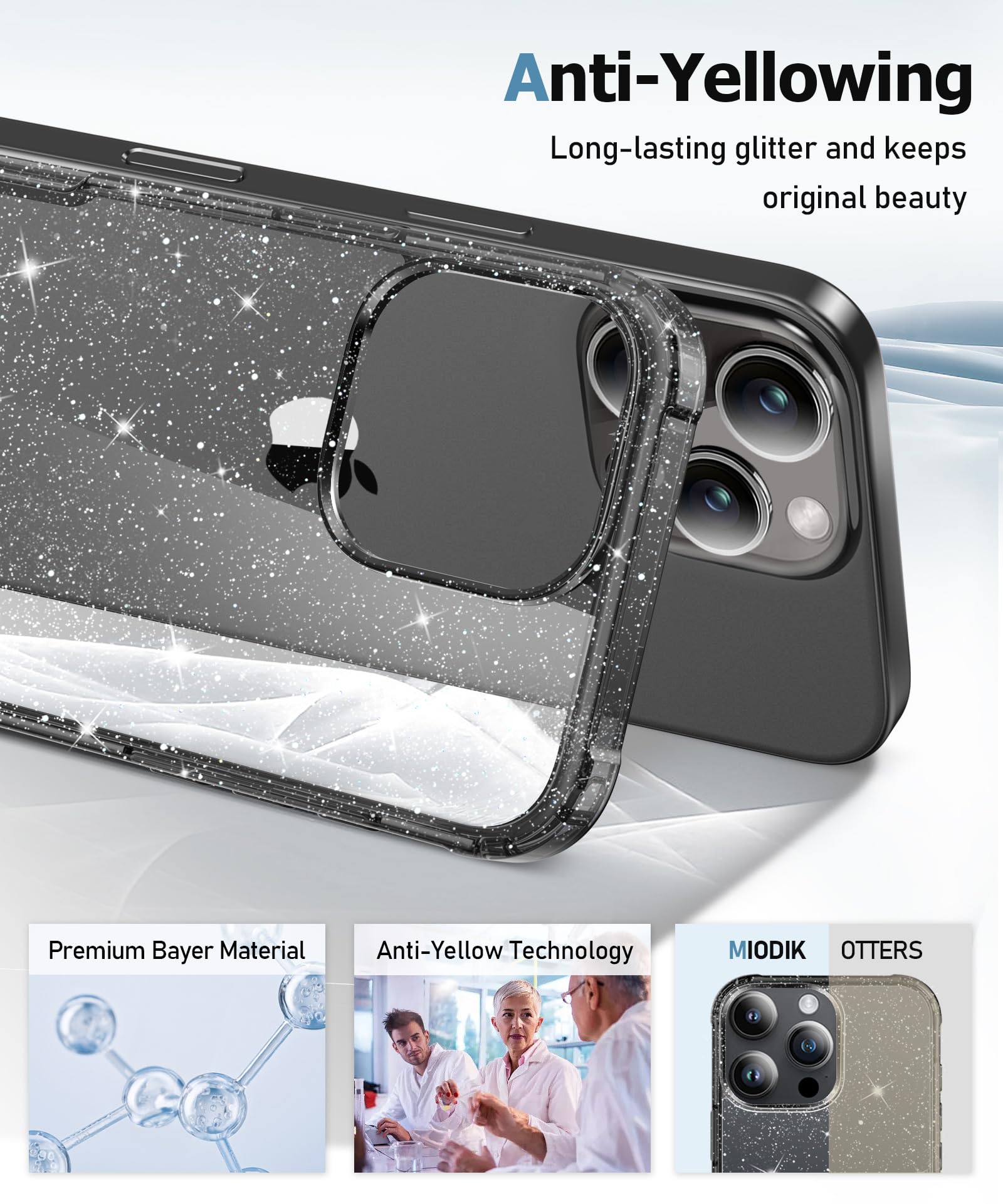Foto 5 pulgar | Funda De Teléfono Miodik Para Iphone 16 Pro Max Clear Glitter - Venta Internacional.