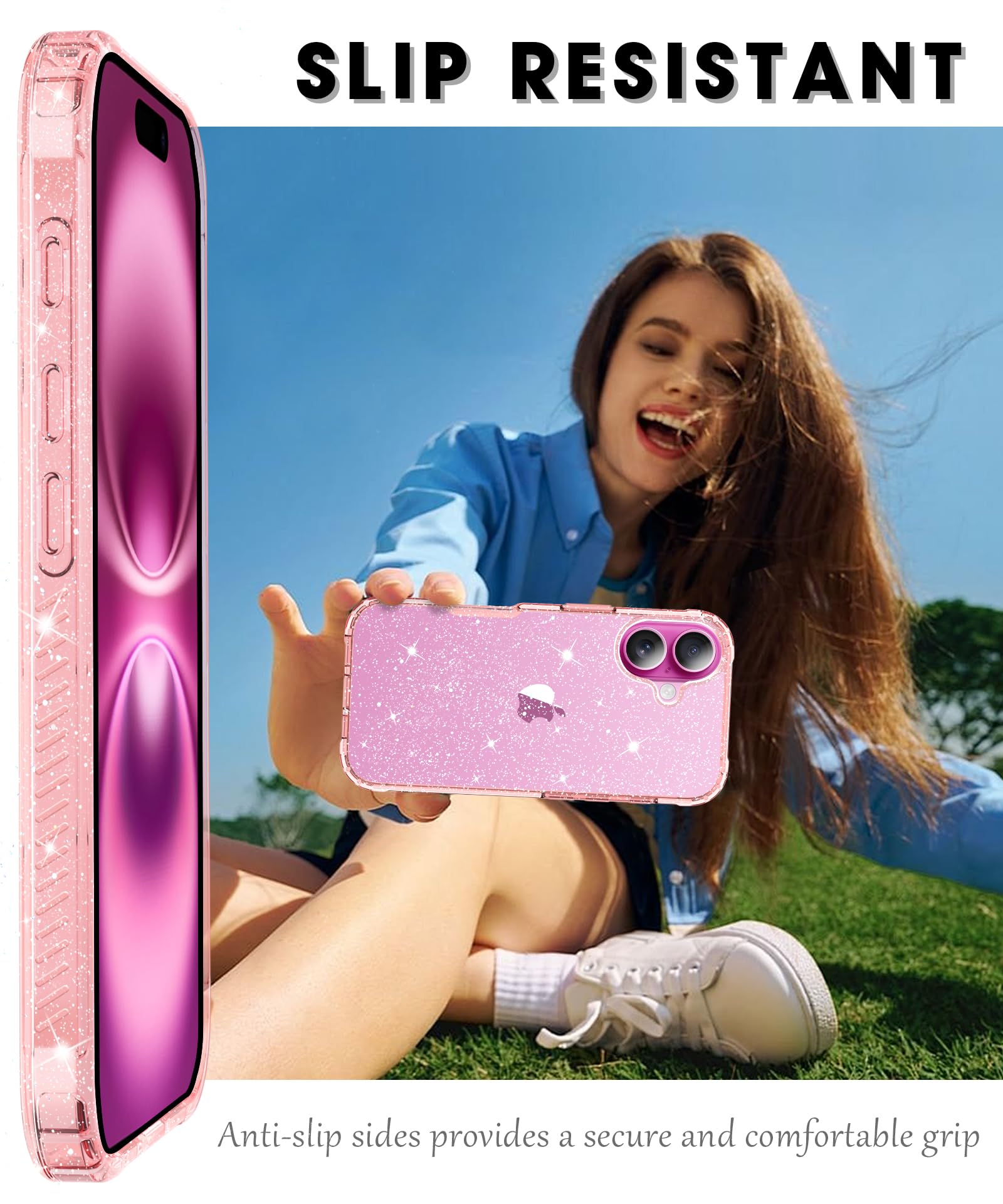 Foto 4 pulgar | Funda Miodik Para Iphone 16 De 6.1 Pulgadas Con Protector De Pantalla Rosa - Venta Internacional.
