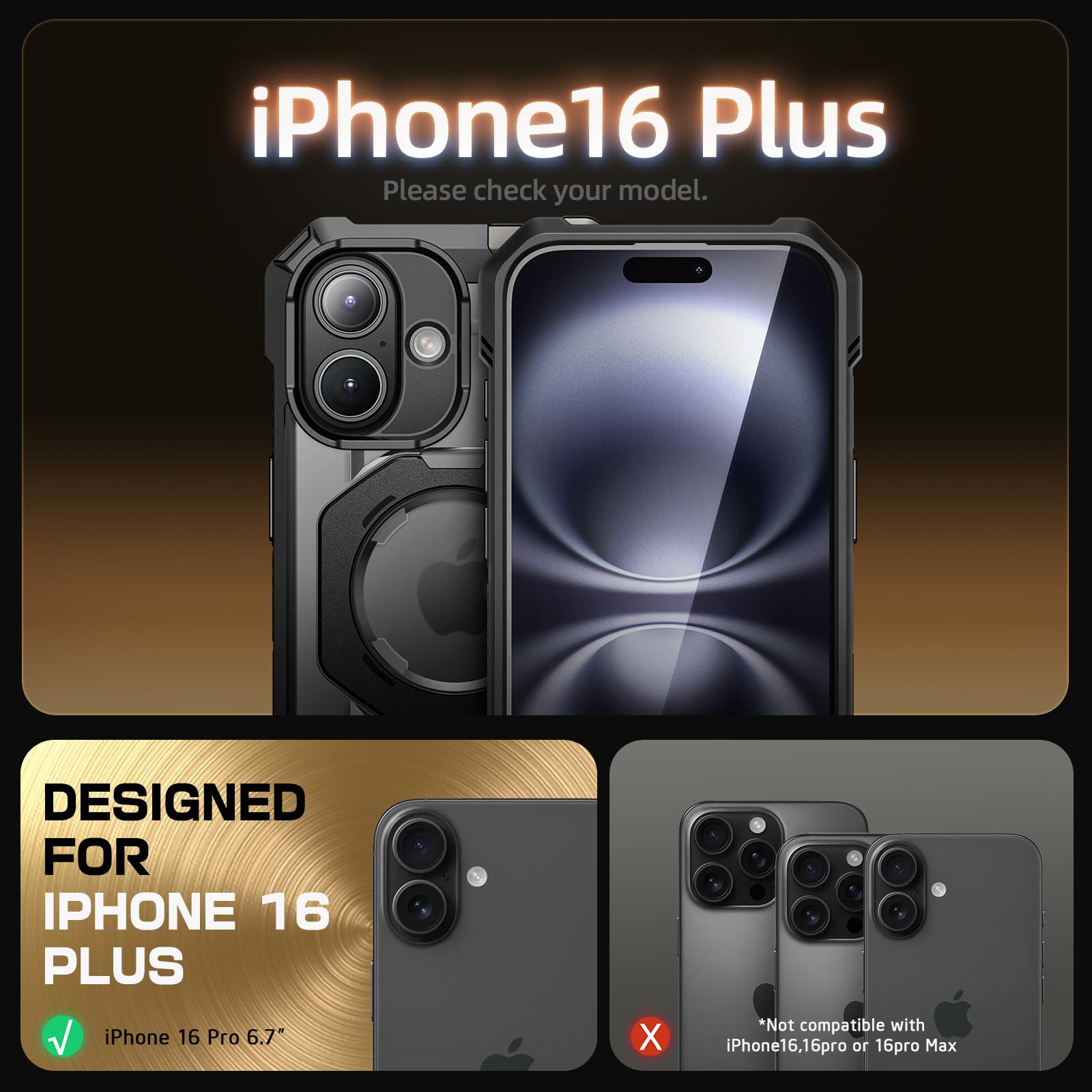 Foto 3 pulgar | Funda De Teléfono Supcase Unicorn Beetle Grip Para Iphone 16 Plus - Venta Internacional.