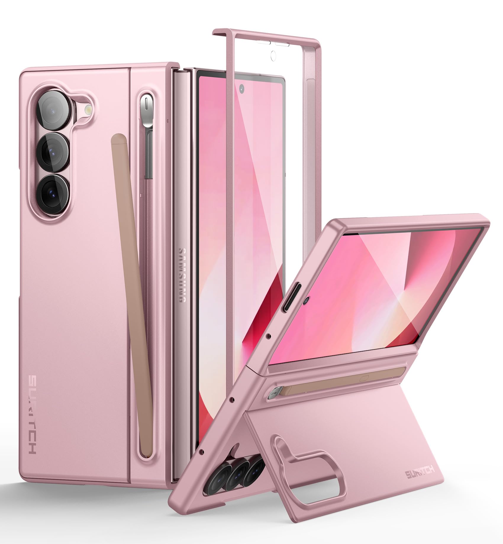 Foto 2 pulgar | Funda De Teléfono Suritch Para Samsung Galaxy Z Fold 6 Rosa Claro - Venta Internacional.