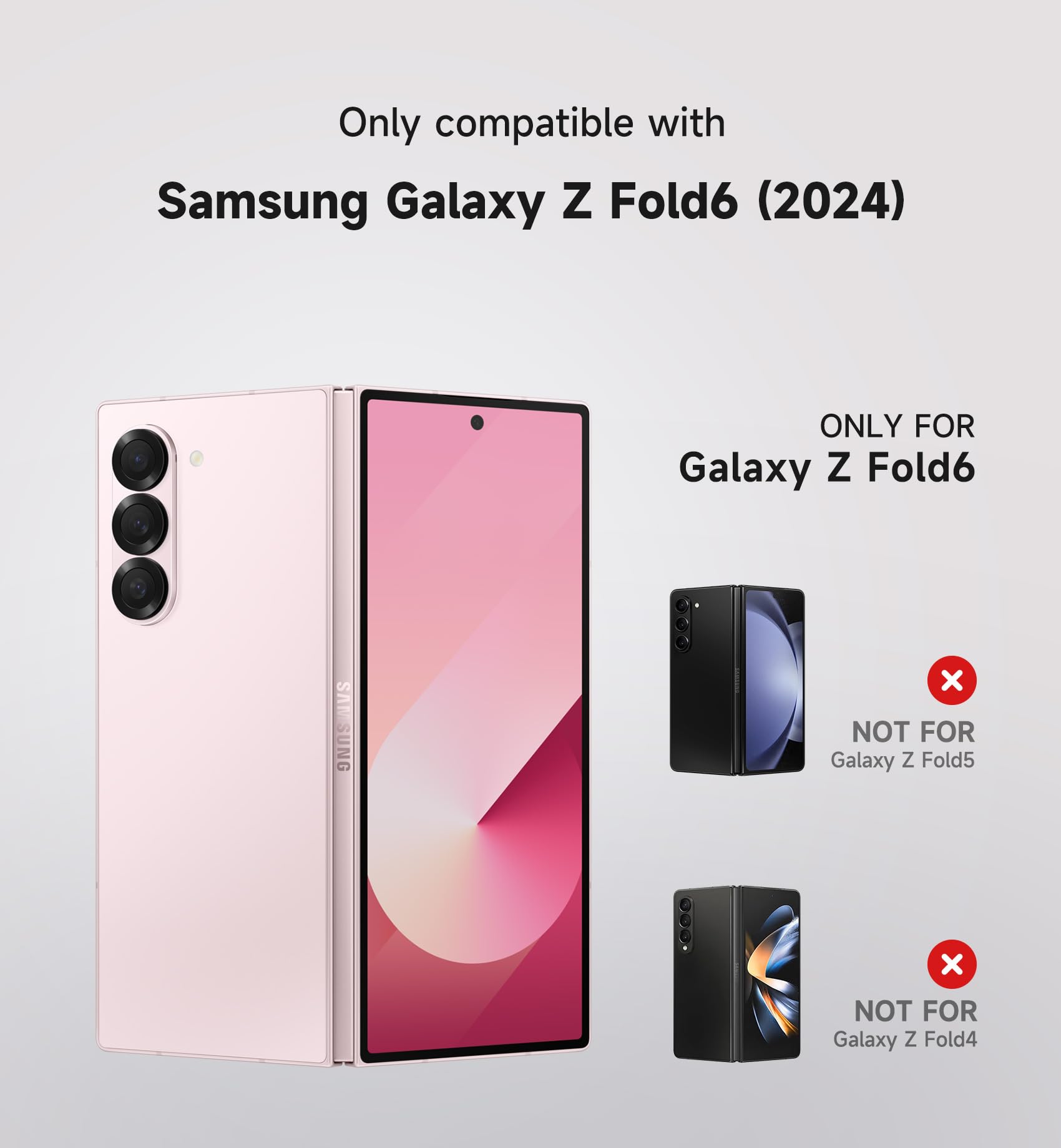 Foto 3 pulgar | Funda De Teléfono Suritch Para Samsung Galaxy Z Fold 6 Rosa Claro - Venta Internacional.