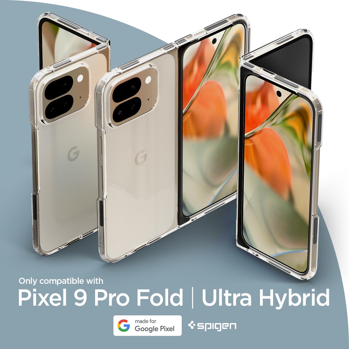 Foto 3 pulgar | Funda Spigen Ultra Hybrid Para Pixel 9 Pro Fold Crystal Clear - Venta Internacional.