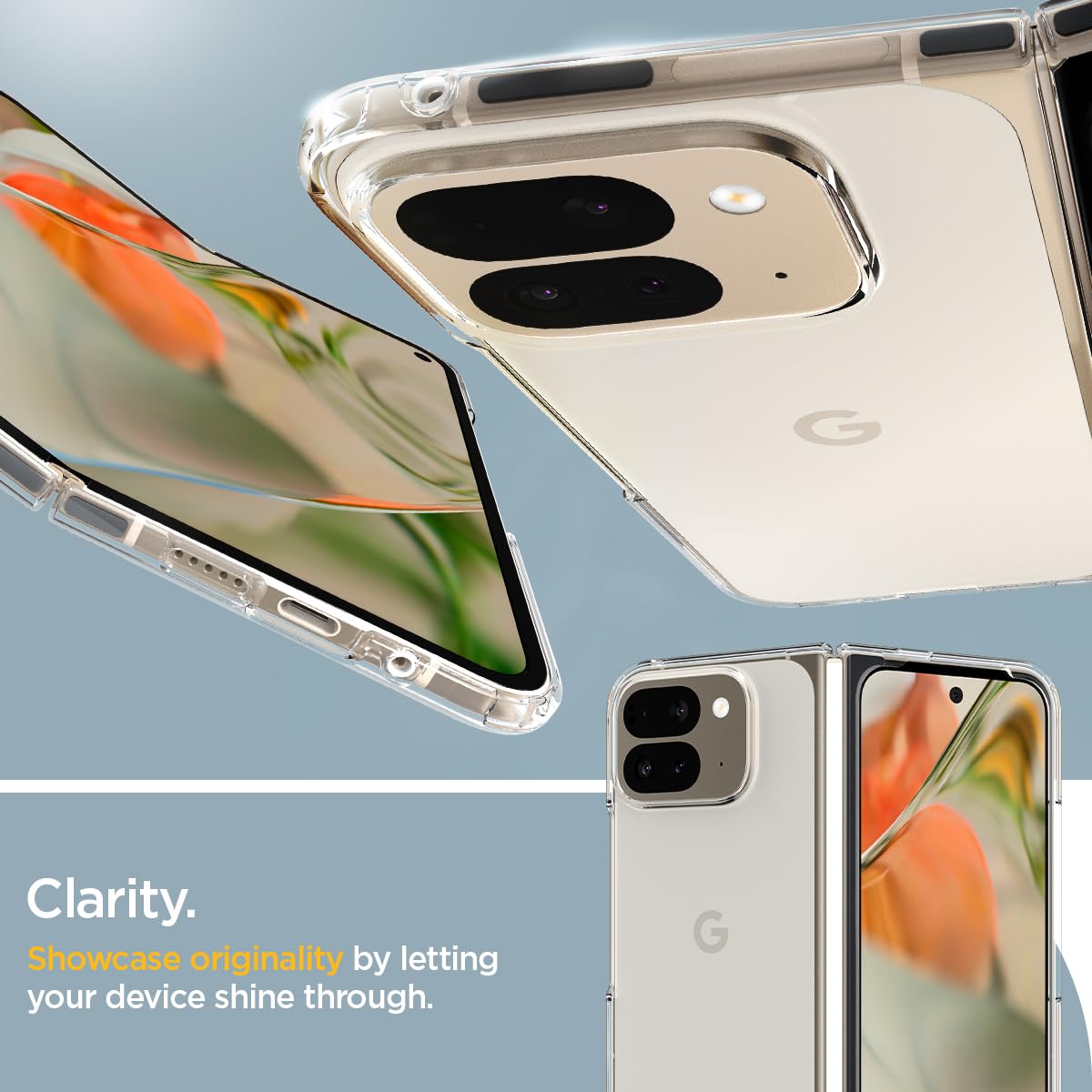 Foto 4 pulgar | Funda Spigen Ultra Hybrid Para Pixel 9 Pro Fold Crystal Clear - Venta Internacional.