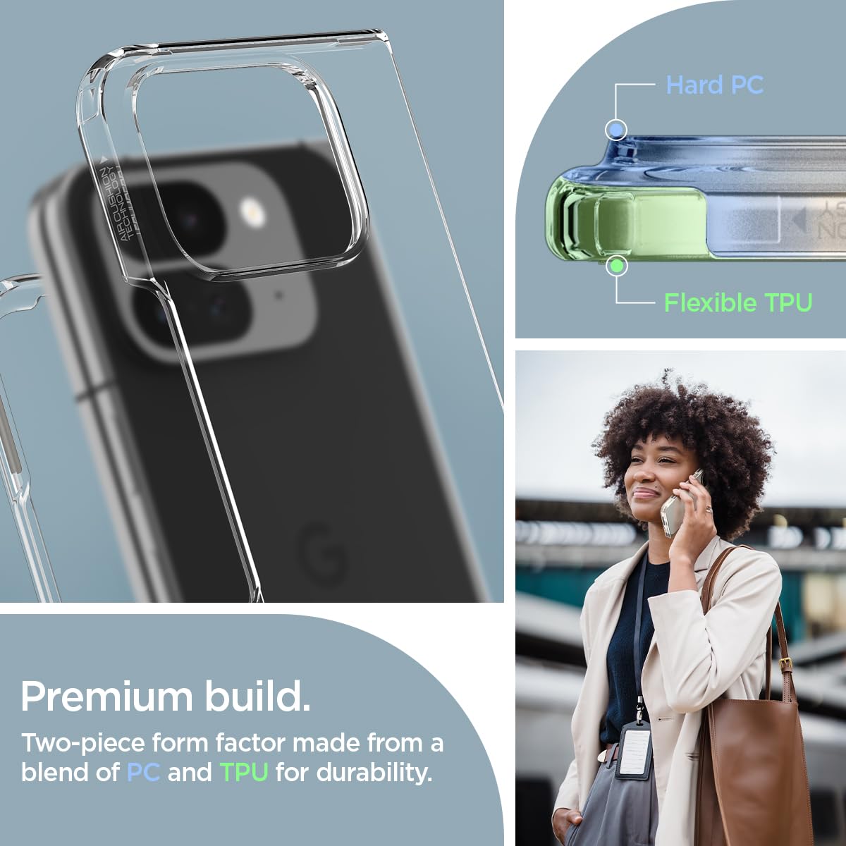 Foto 5 pulgar | Funda Spigen Ultra Hybrid Para Pixel 9 Pro Fold Crystal Clear - Venta Internacional.