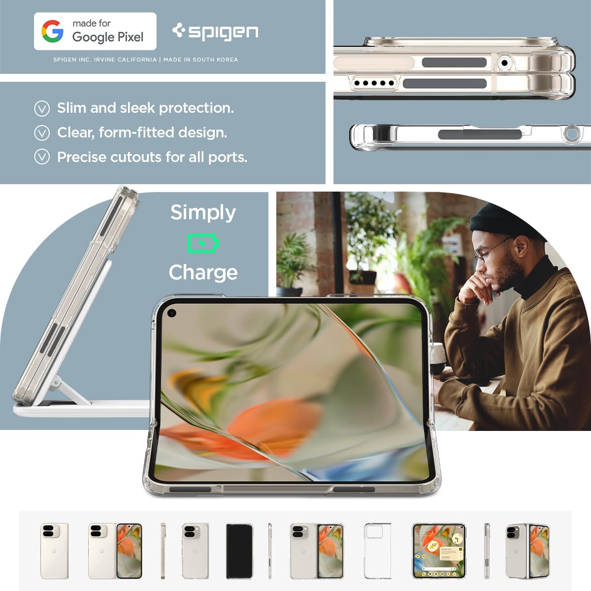 Foto 8 pulgar | Funda Spigen Ultra Hybrid Para Pixel 9 Pro Fold Crystal Clear - Venta Internacional.