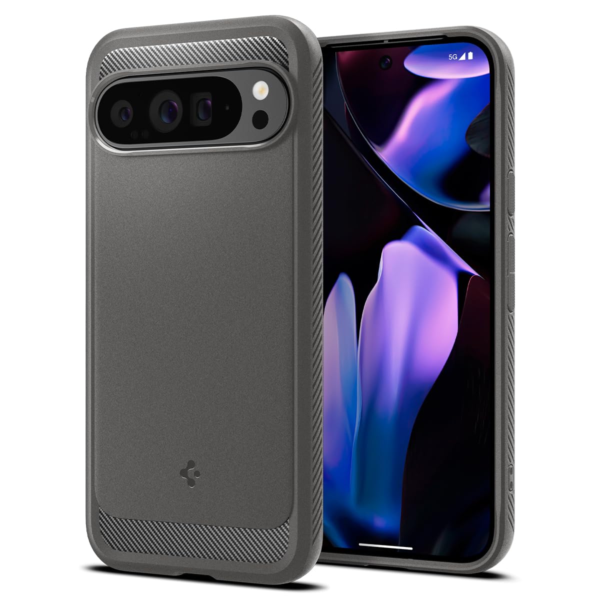 Foto 2 pulgar | Funda De Teléfono Spigen Rugged Armor Para Pixel 9 Pro Xl Marble Grey - Venta Internacional.