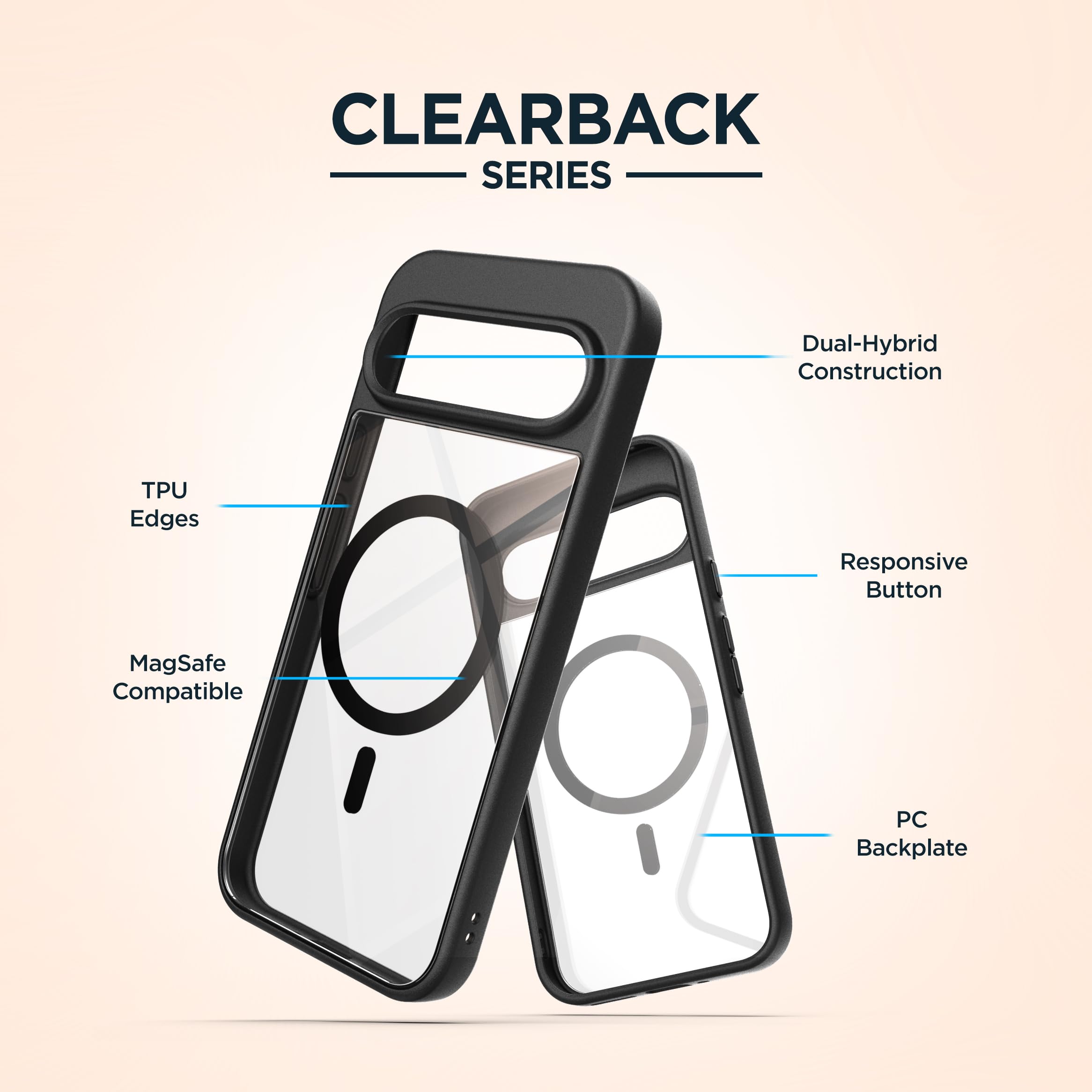 Foto 3 | Funda Transparente Magnética Para Google Pixel 9/pixel 9 Pro - Venta Internacional.