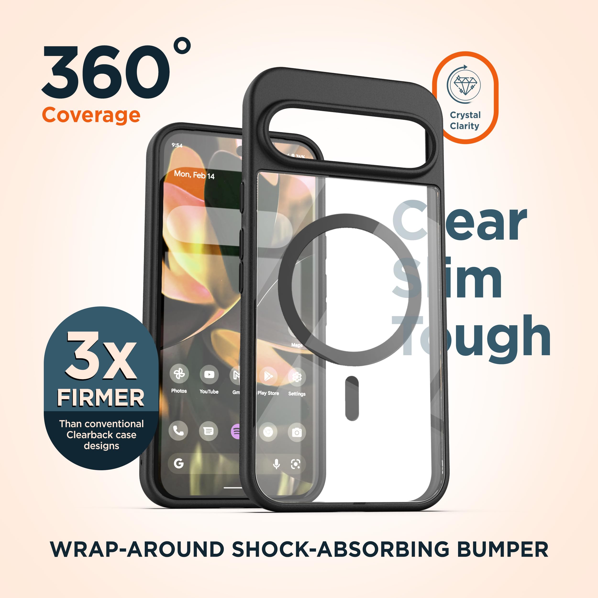 Foto 4 | Funda Transparente Magnética Para Google Pixel 9/pixel 9 Pro - Venta Internacional.