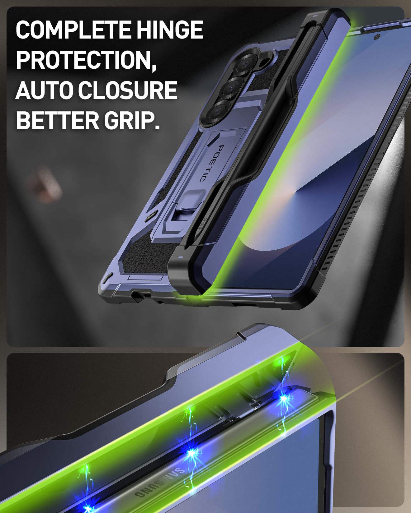 Foto 5 pulgar | Funda Para Teléfono Poetic Spartan Galaxy Z Fold 6 Azul Medianoche - Venta Internacional.